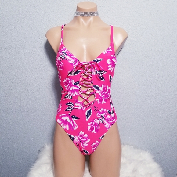 NEW Floral print swim bathing suit XS - Picture 1 of 4